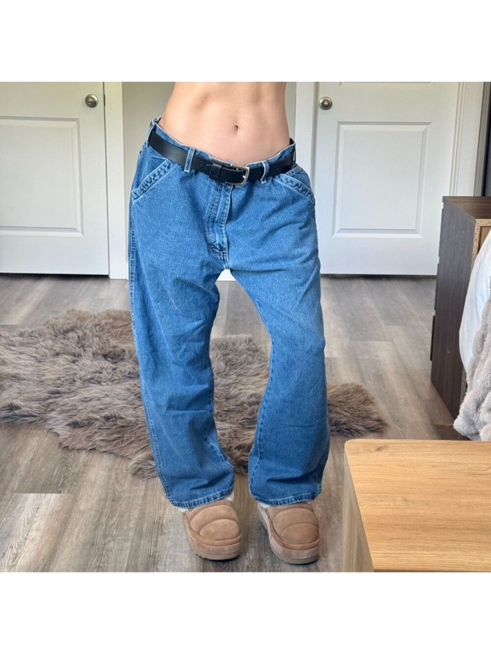 Y2K Grunge Skater Low Rise Dad Jeans Dickies Relaxed Fit Denim Medium Wash